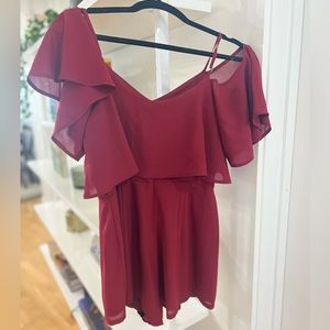 Maroon Flowy Off the Shoulder Romper Size M from Active USA